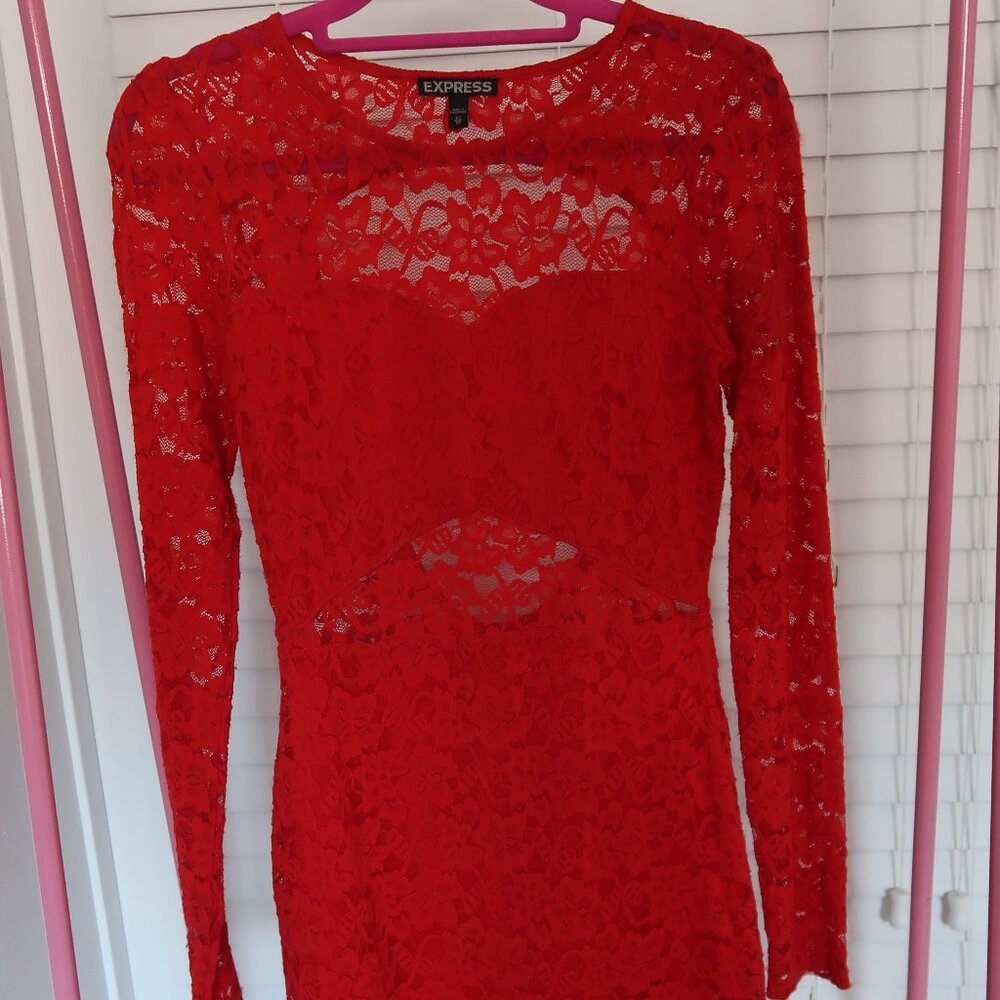 ❤️✨ Red Lace Back Express Dress – Sexy & Festive ✨❤️